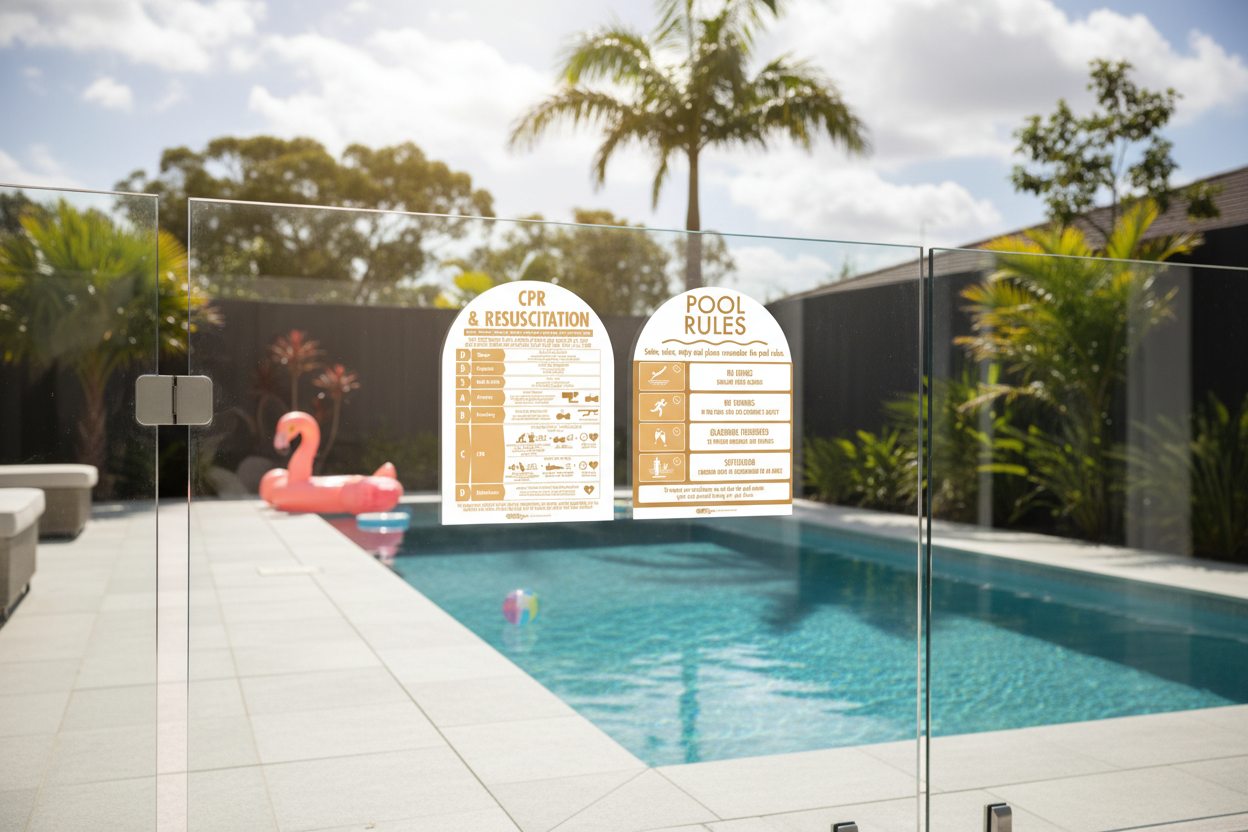 CPR Sign & Pool Rules Sign Pack Arch Sand