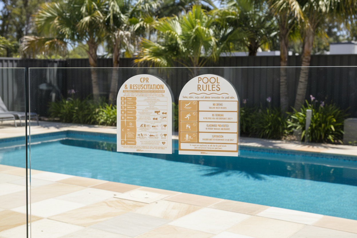 CPR Sign & Pool Rules Sign Pack Arch Sand