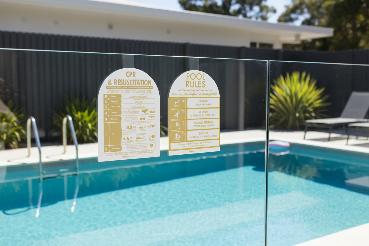 CPR Sign & Pool Rules Sign Pack Arch Sunshine