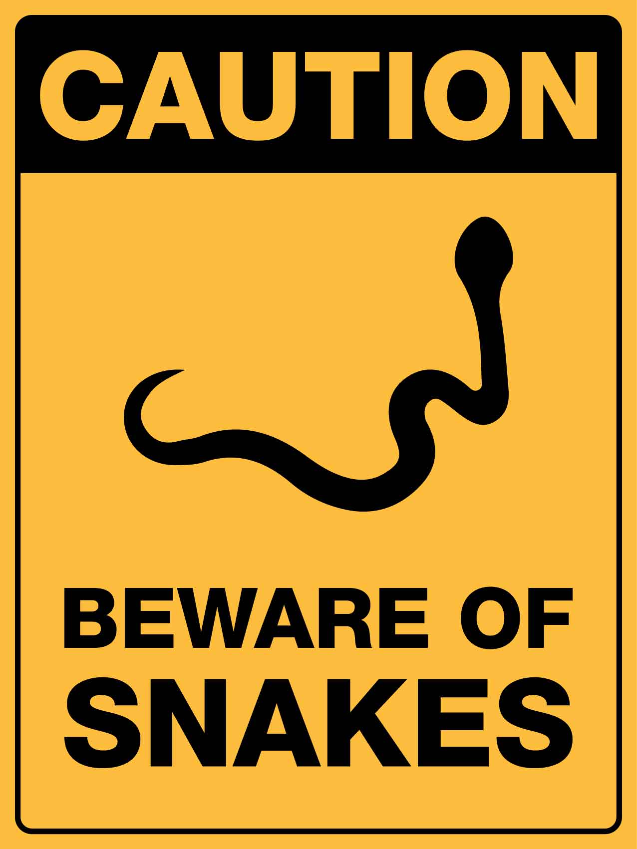 Caution Beware Of Snakes Symbol Sign