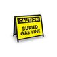 A-Frame Landscape Black - Caution Buried Gas Line Corflute Inserts