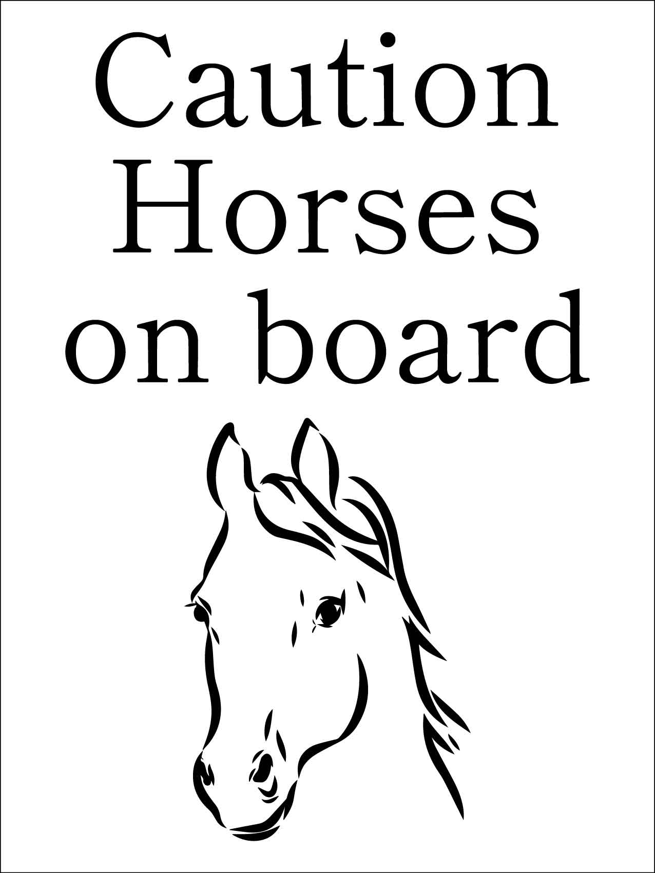 Caution Horses On Board Symbol Sign