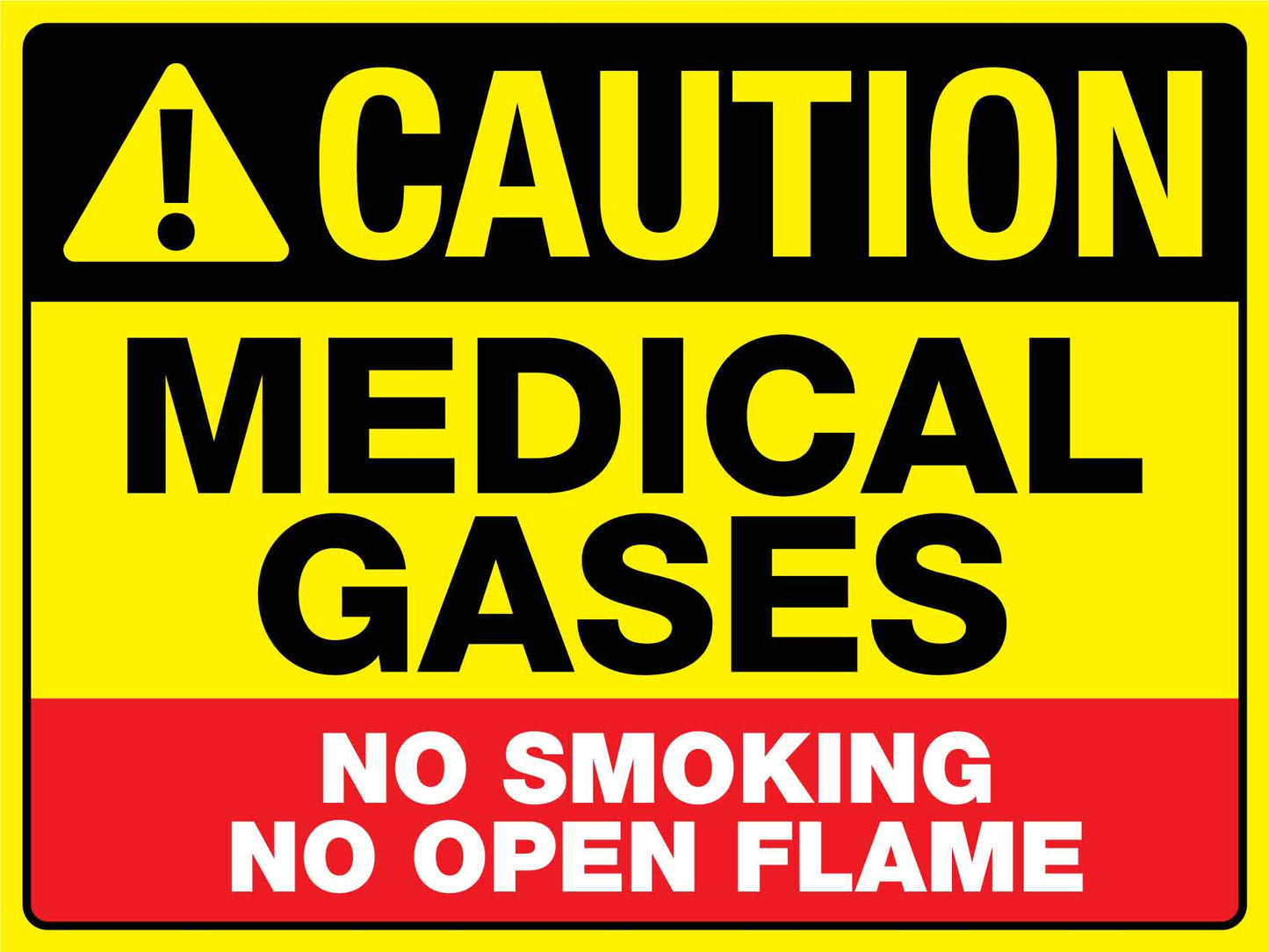 Caution Medical Gases Sign