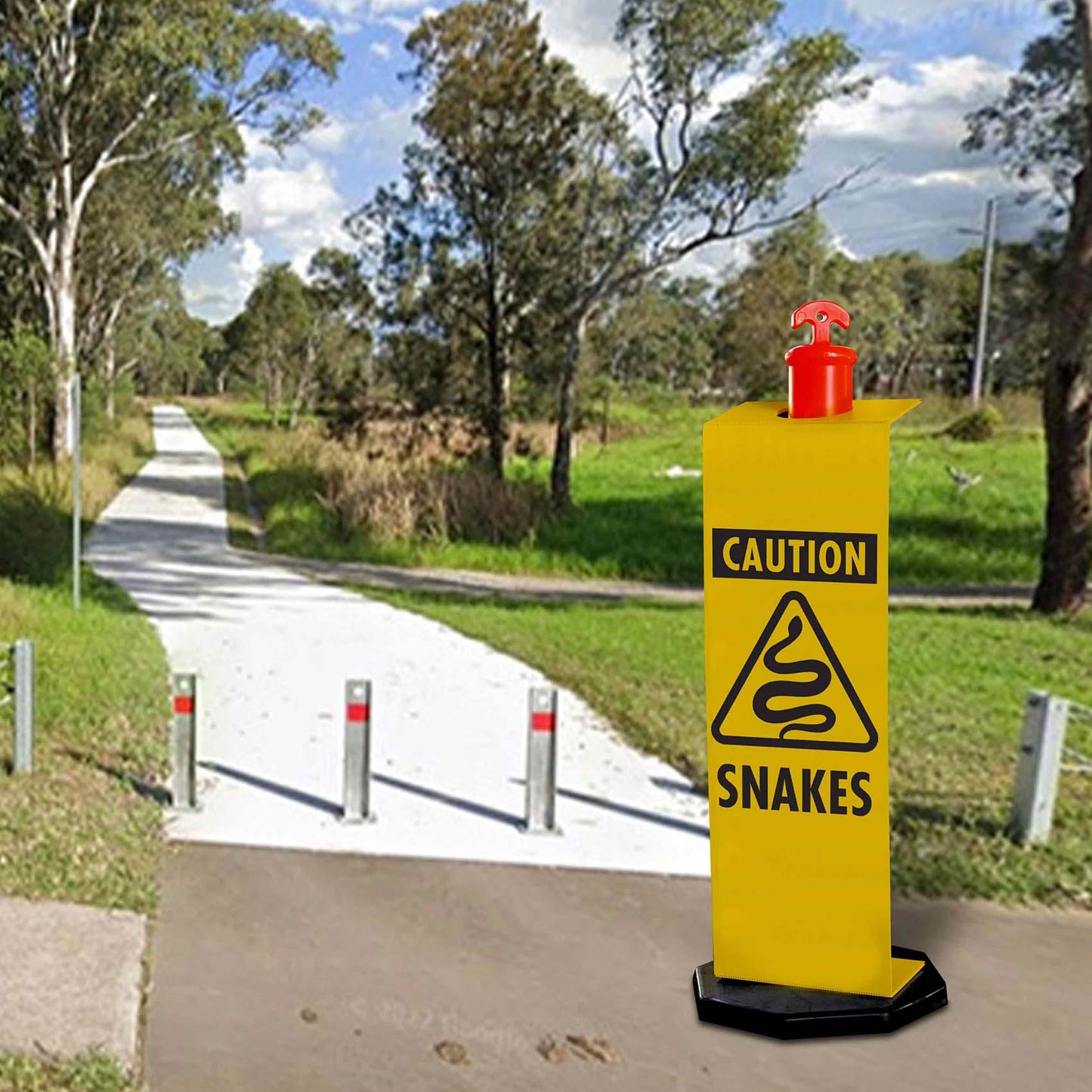 Caution Snakes - Corflute Bollard Traffic Signs