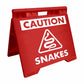 Caution Snakes -  Evarite A-Frame Sign