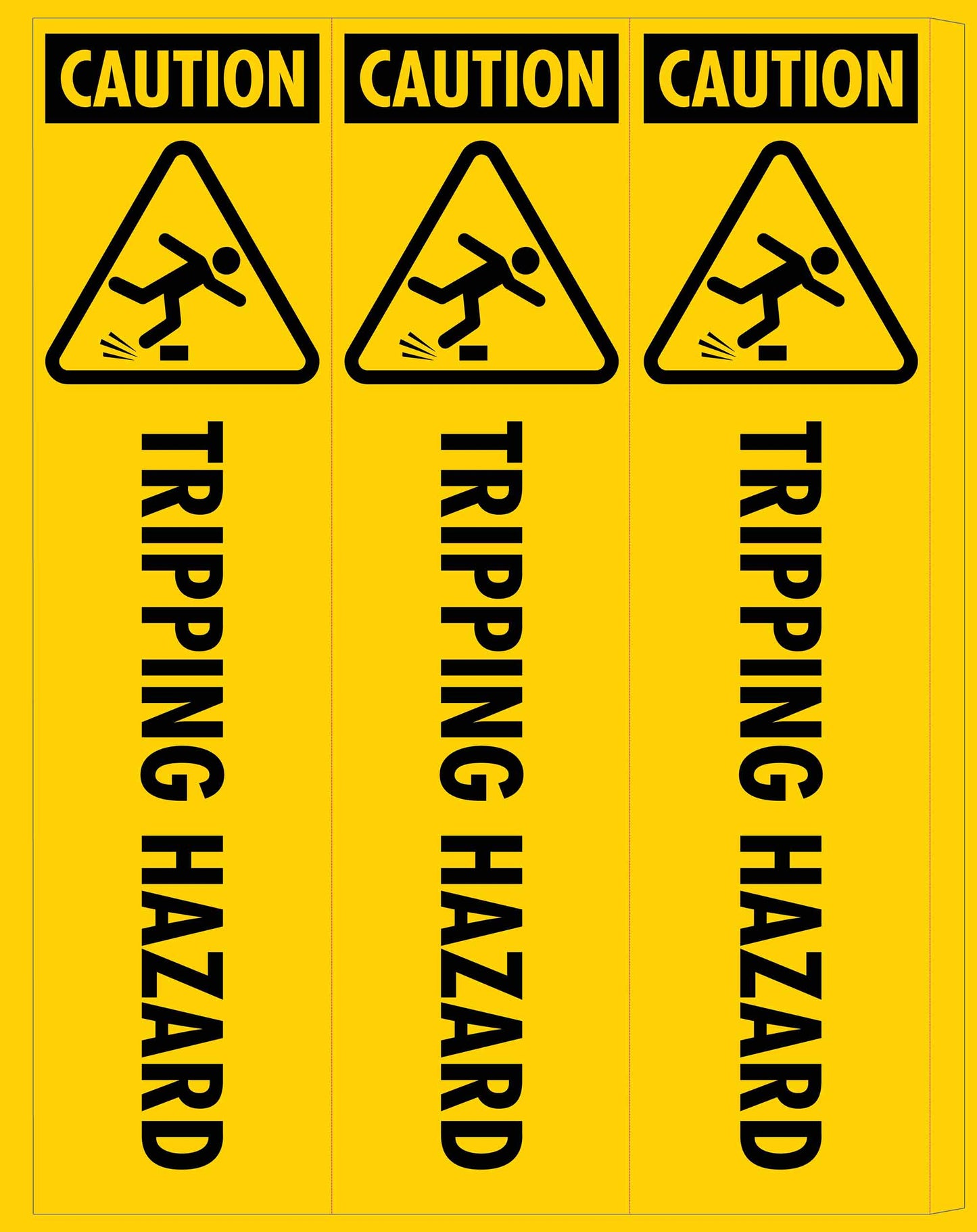 Caution Tripping Hazard -  Corflute Bollard Cover