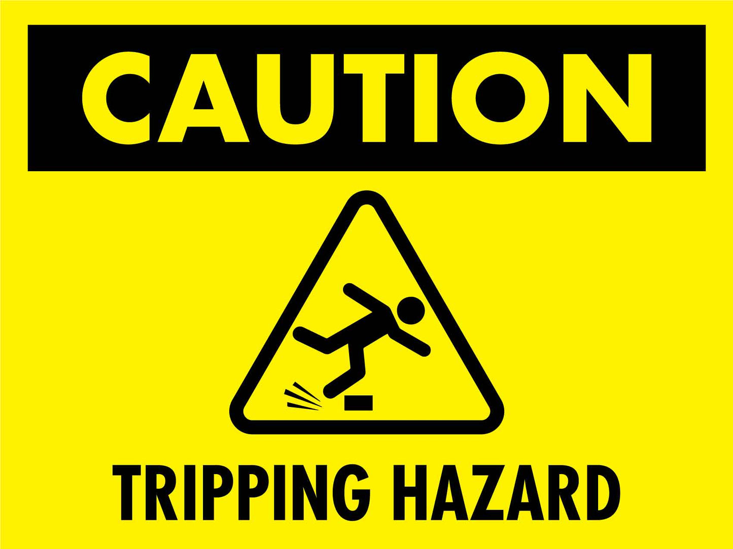 Caution Tripping Hazard Sign