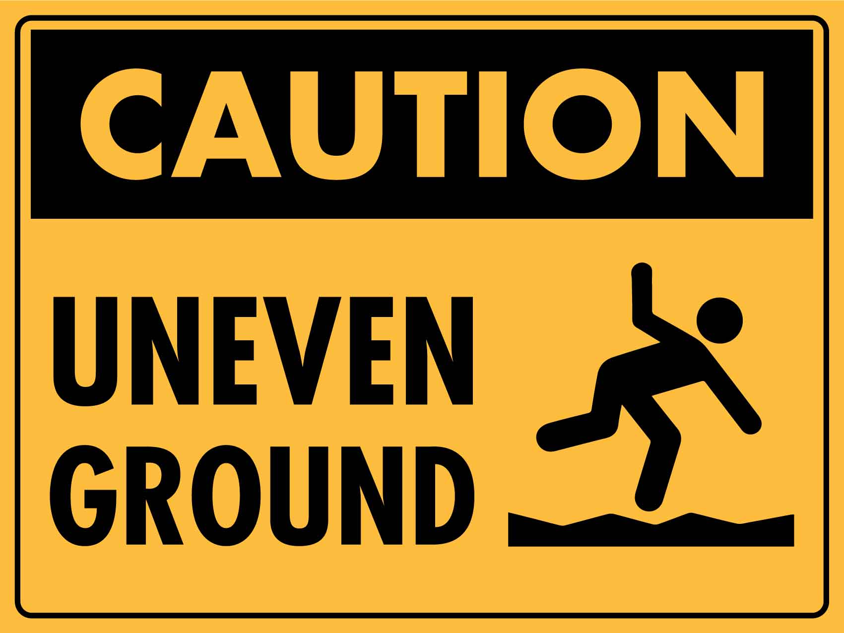 Caution Uneven Ground Sign New Signs