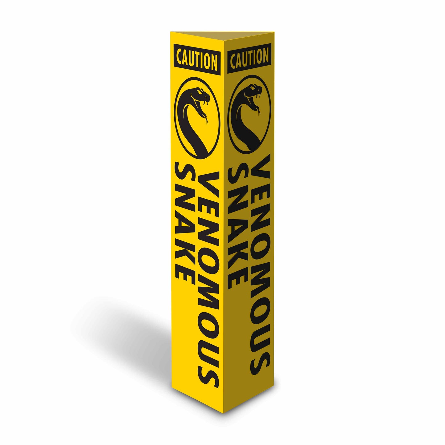 Caution Venomous Snake - Corflute Bollard Cover