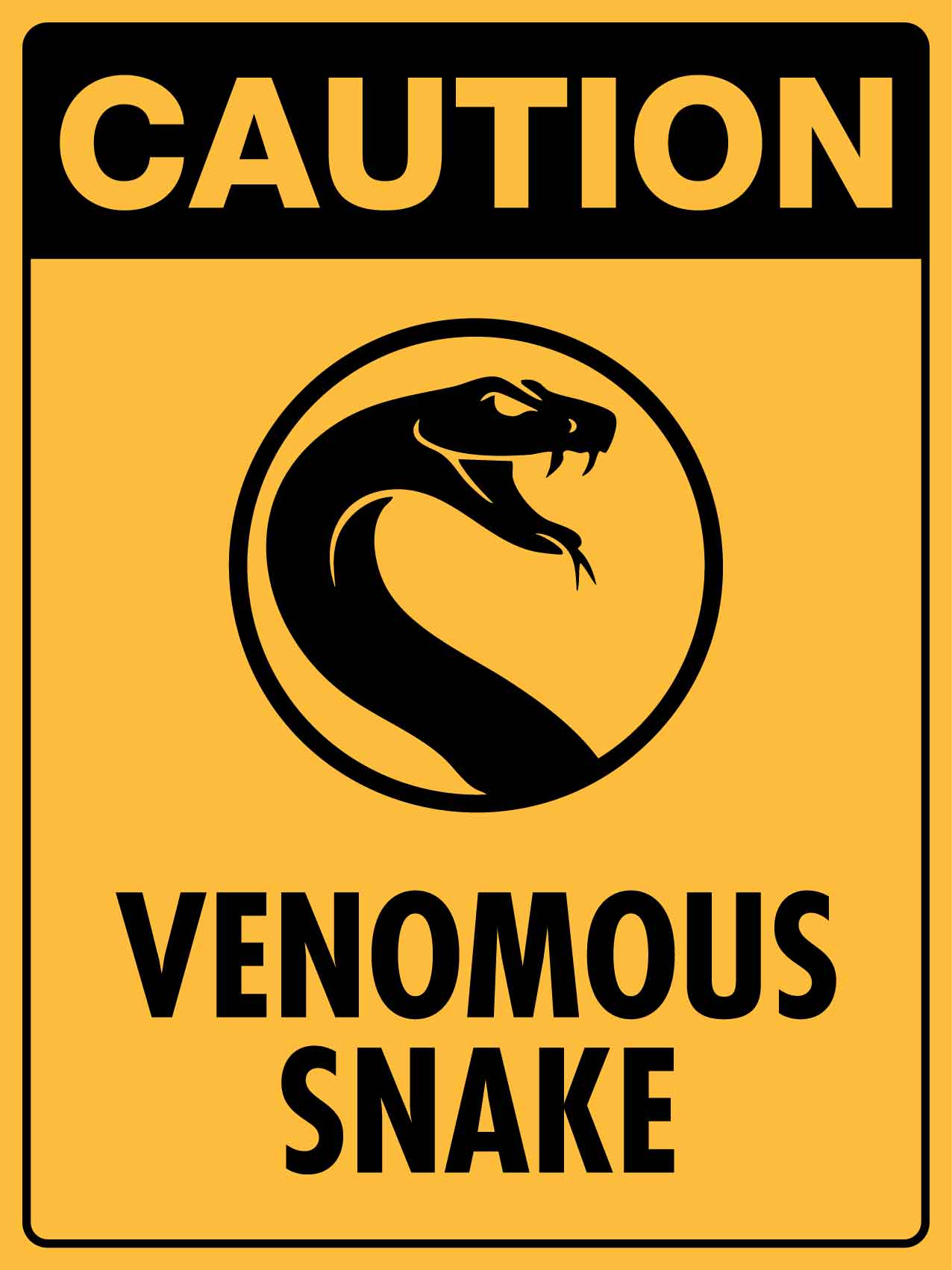 Caution Venomous Snake Sign