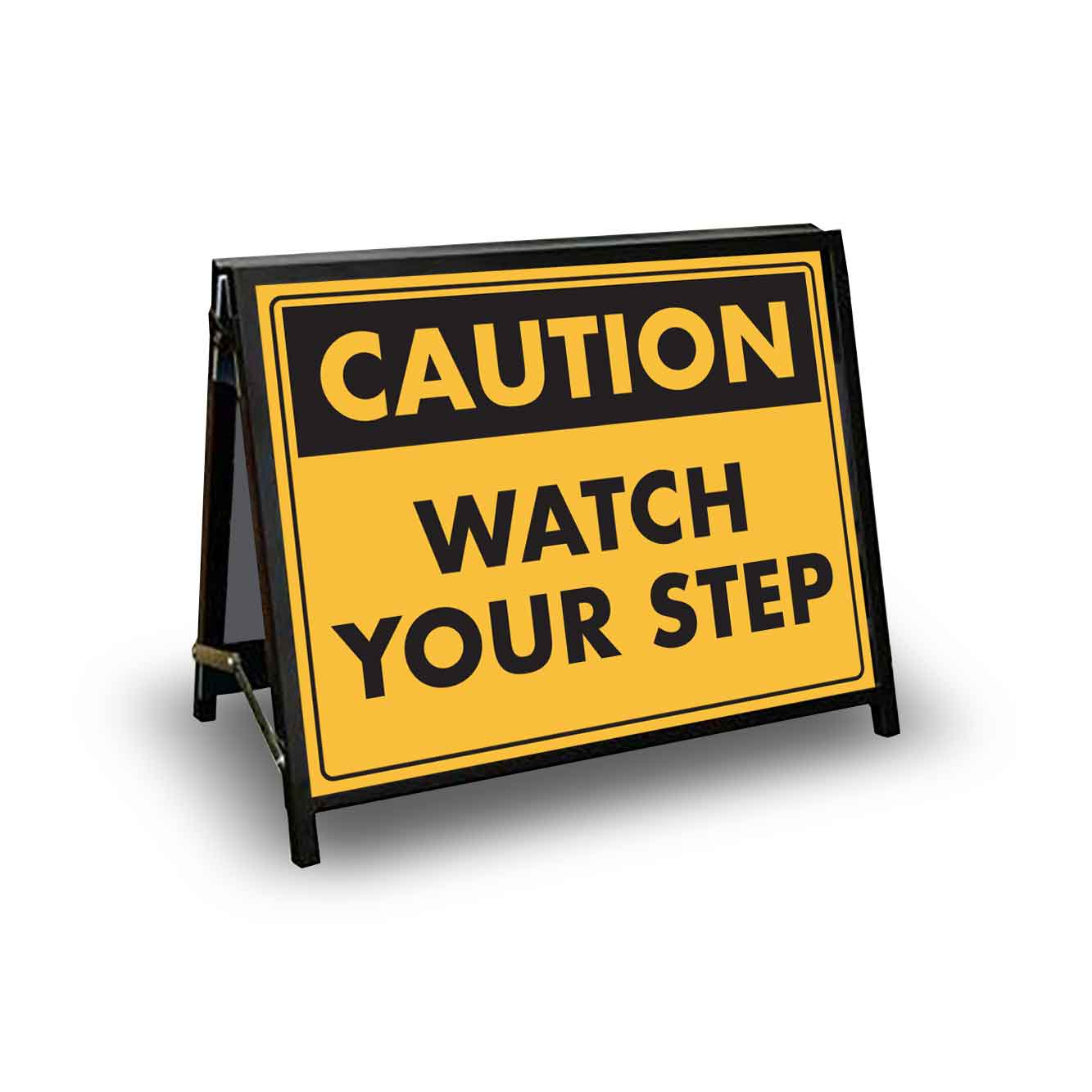 A-Frame Landscape Black - Caution Watch Your Step Corflute Inserts