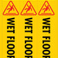 Caution Wet Floor -  Corflute Bollard Cover