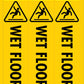 Caution Wet Floor Black -  Corflute Bollard Cover