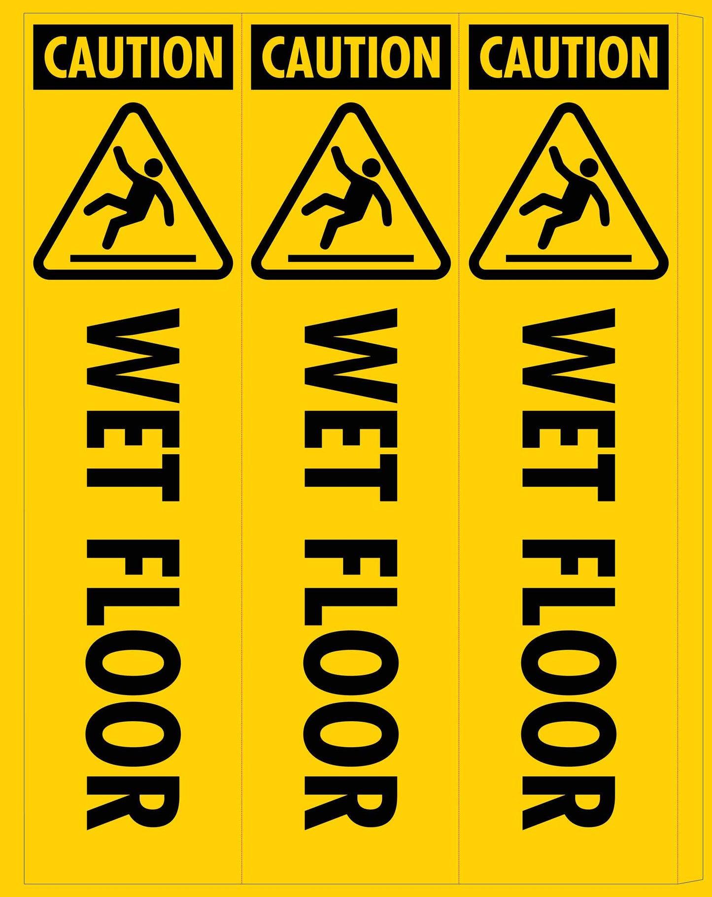 Caution Wet Floor Black -  Corflute Bollard Cover