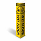 Caution Wet Floor Black -  Corflute Bollard Cover