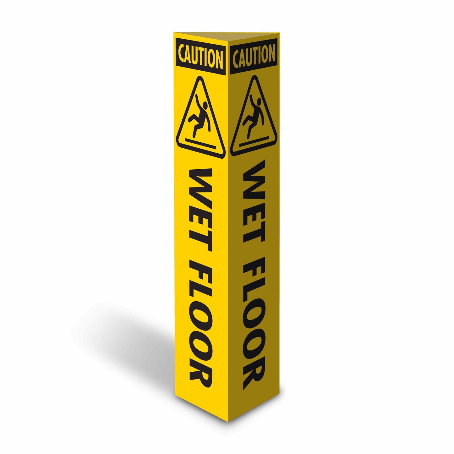 Caution Wet Floor Black -  Corflute Bollard Cover
