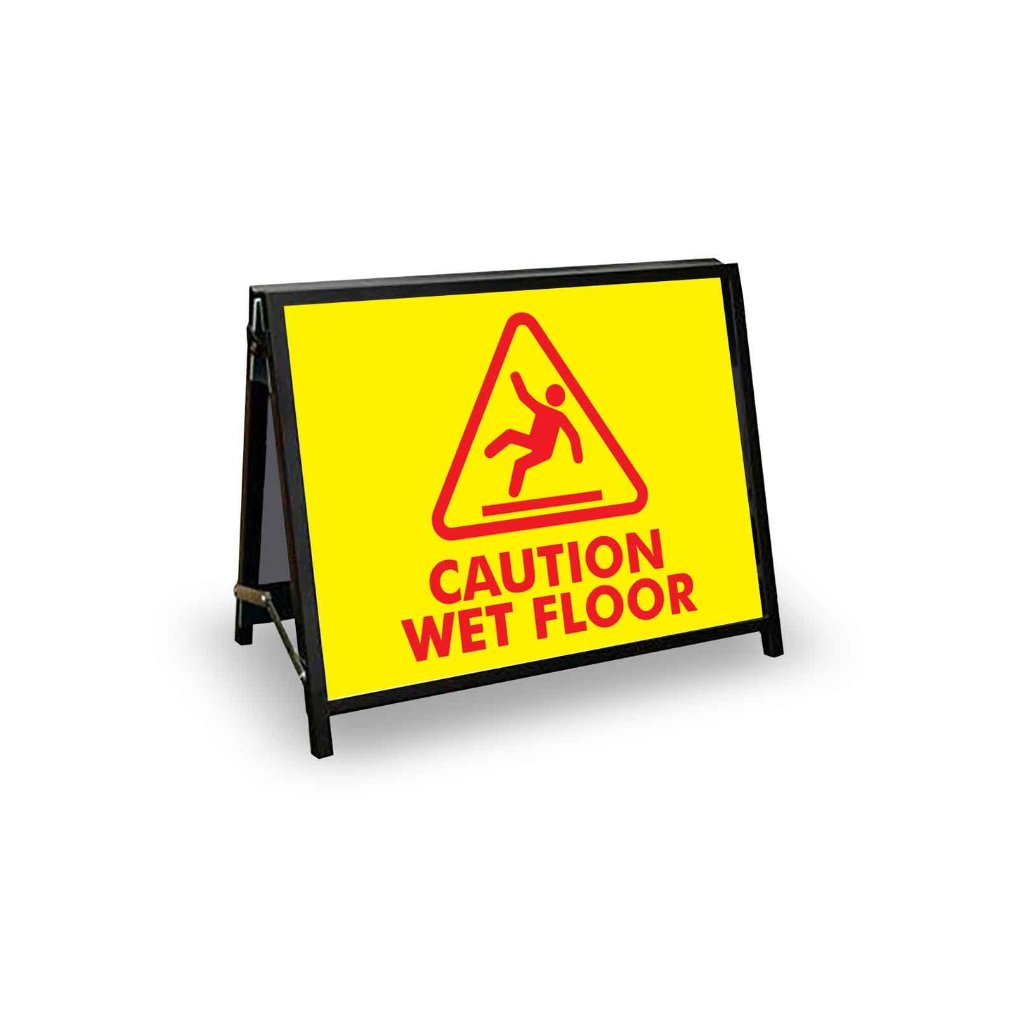 A-Frame Landscape Black - Caution Wet Floor Red Corflute Inserts