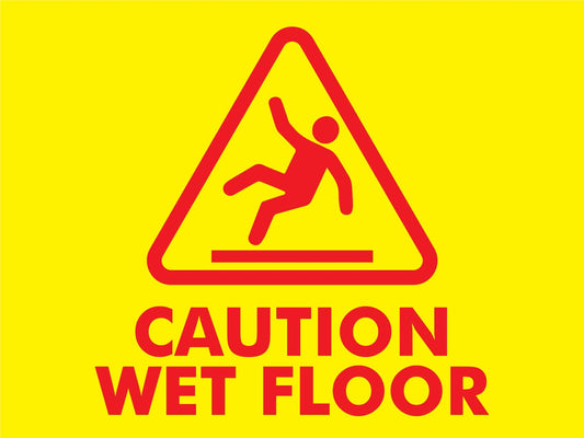 Caution Wet Floor Red Sign