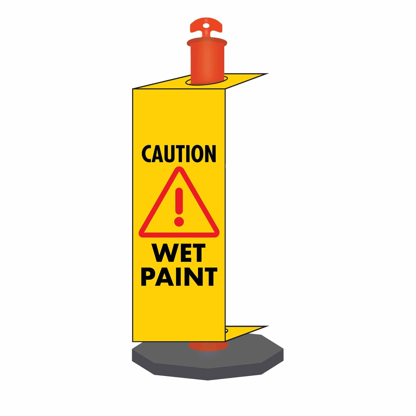 Caution Wet Paint - Corflute Bollard Traffic Signs
