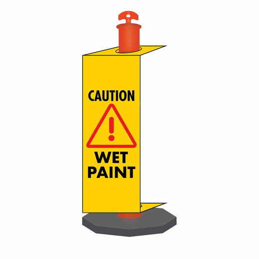 Caution Wet Paint - Corflute Bollard Traffic Signs