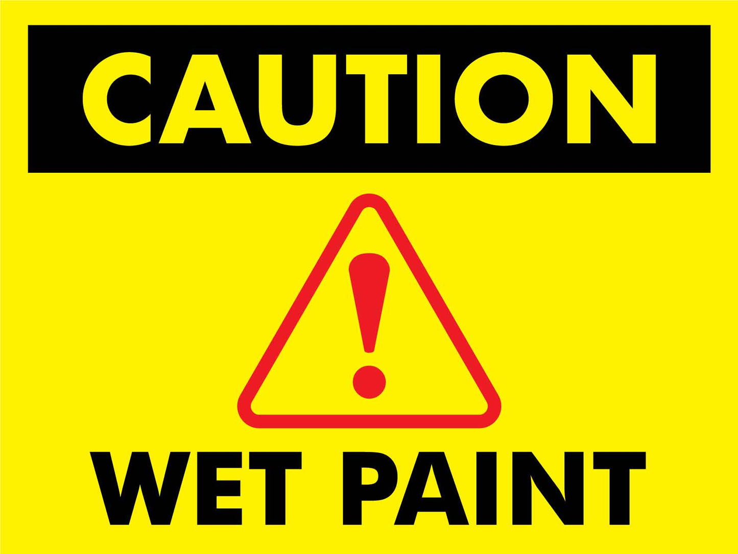 Caution Wet Paint Landscape Sign