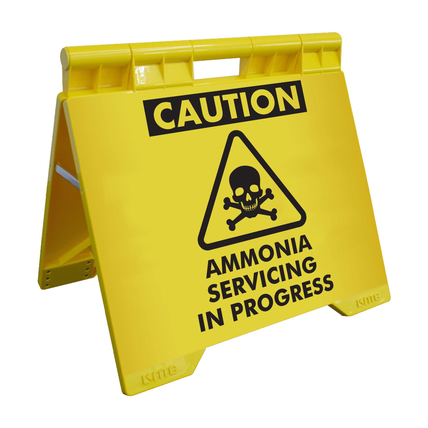 Caution Ammonia Servicing In Progress - Evarite A-Frame Sign