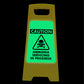 Glow In The Dark - Yellow A-Frame - Caution Ammonia Servicing In Progress