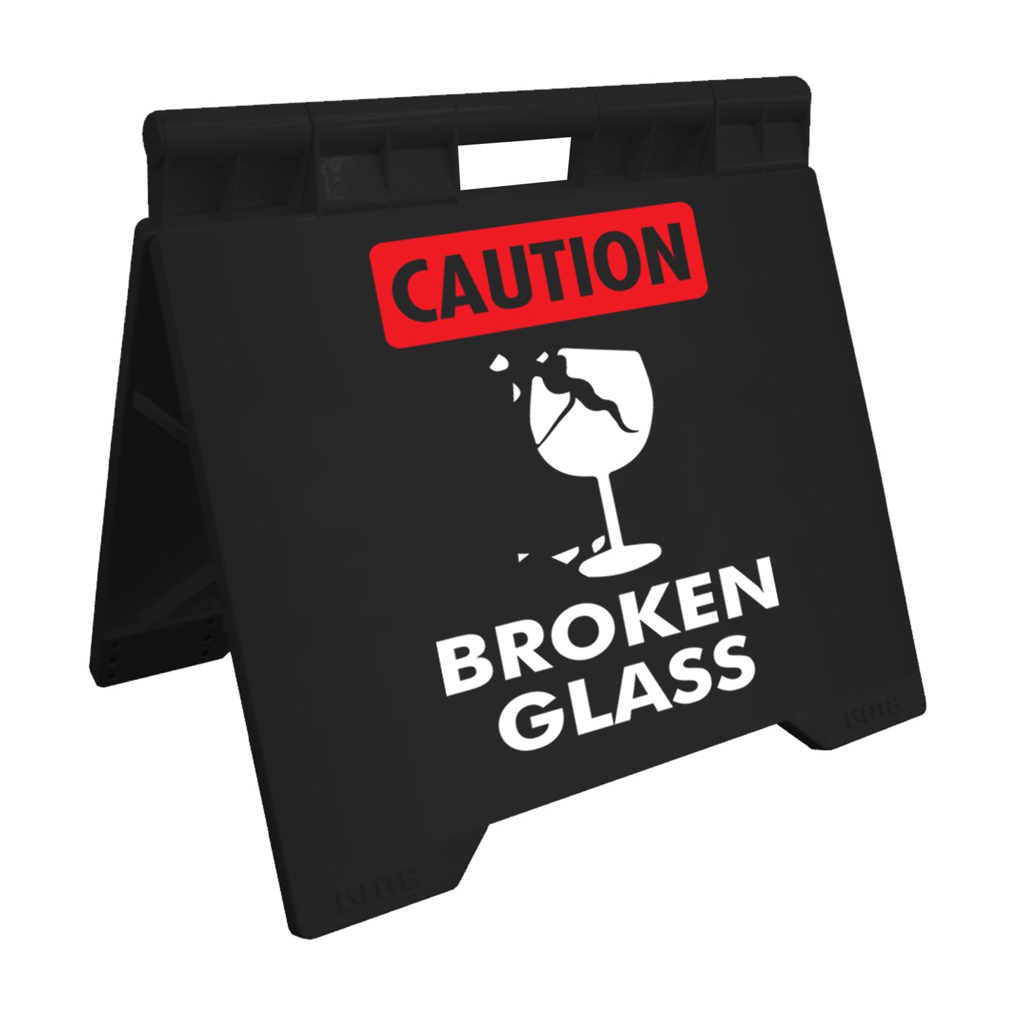 Caution Broken Glass - Evarite A-Frame Sign