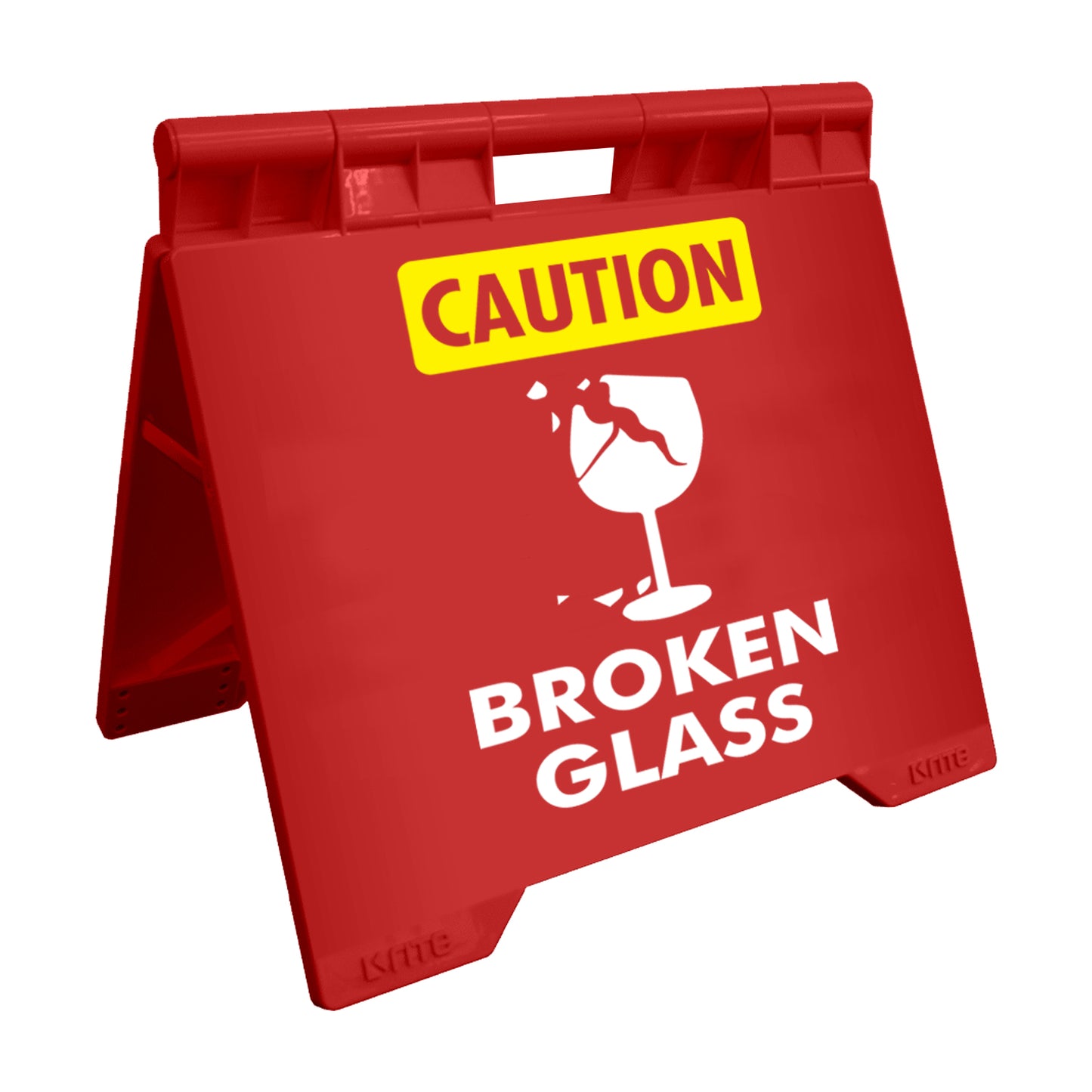 Caution Broken Glass - Evarite A-Frame Sign