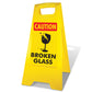 Yellow A-Frame - Caution Broken Glass