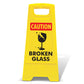 Yellow A-Frame - Caution Broken Glass