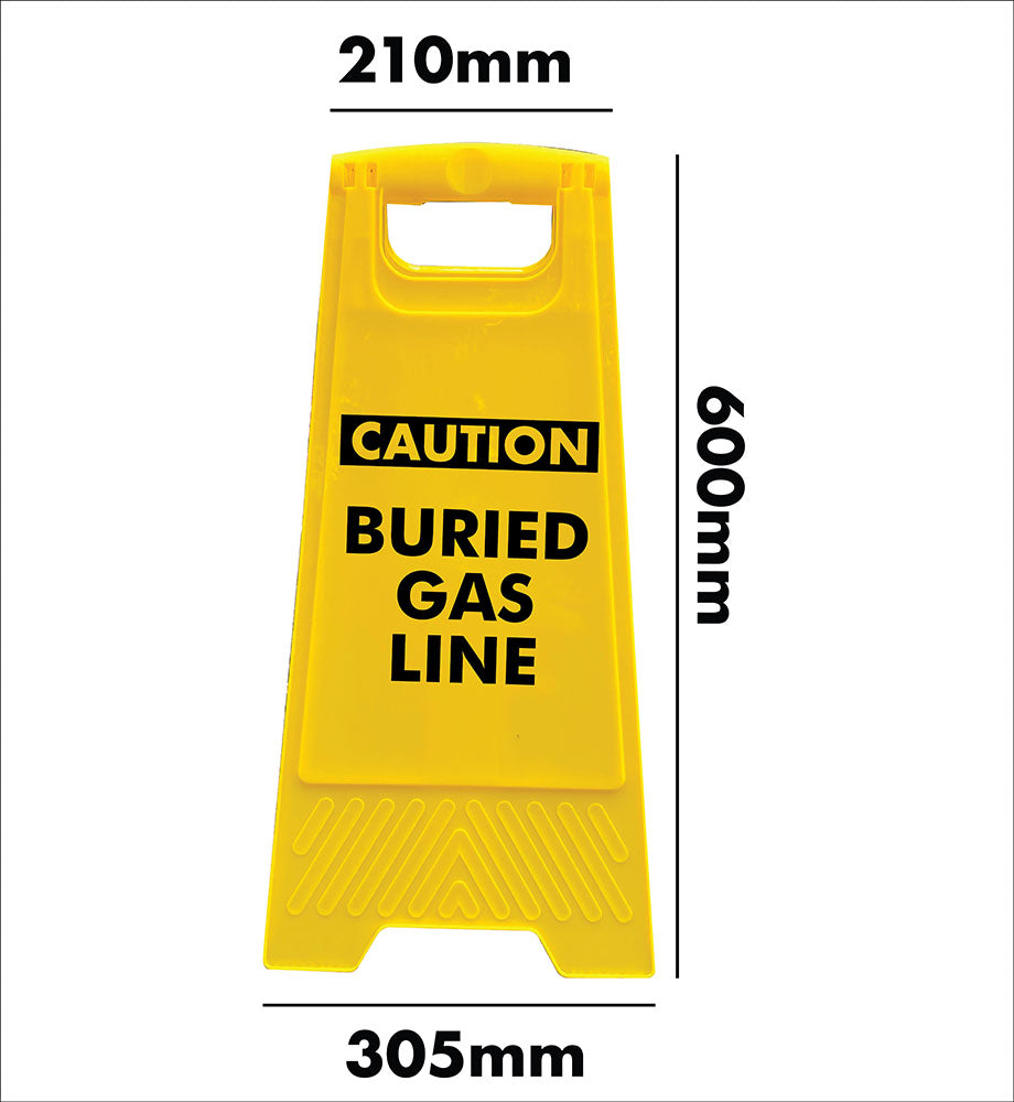 Yellow A-Frame - Caution Buried Gas Line