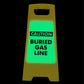 Glow In The Dark - Yellow A-Frame - Caution Buried Gas Line
