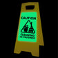 Glow In The Dark - Yellow A-Frame - Caution Cleaning In Progress