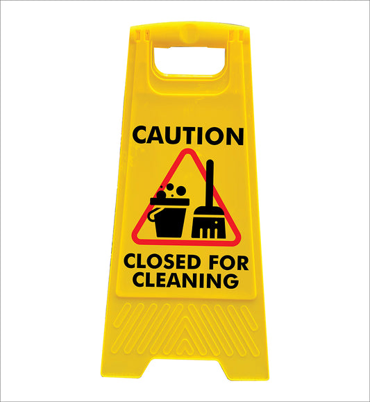 Yellow A-Frame - Caution Closed For Cleaning