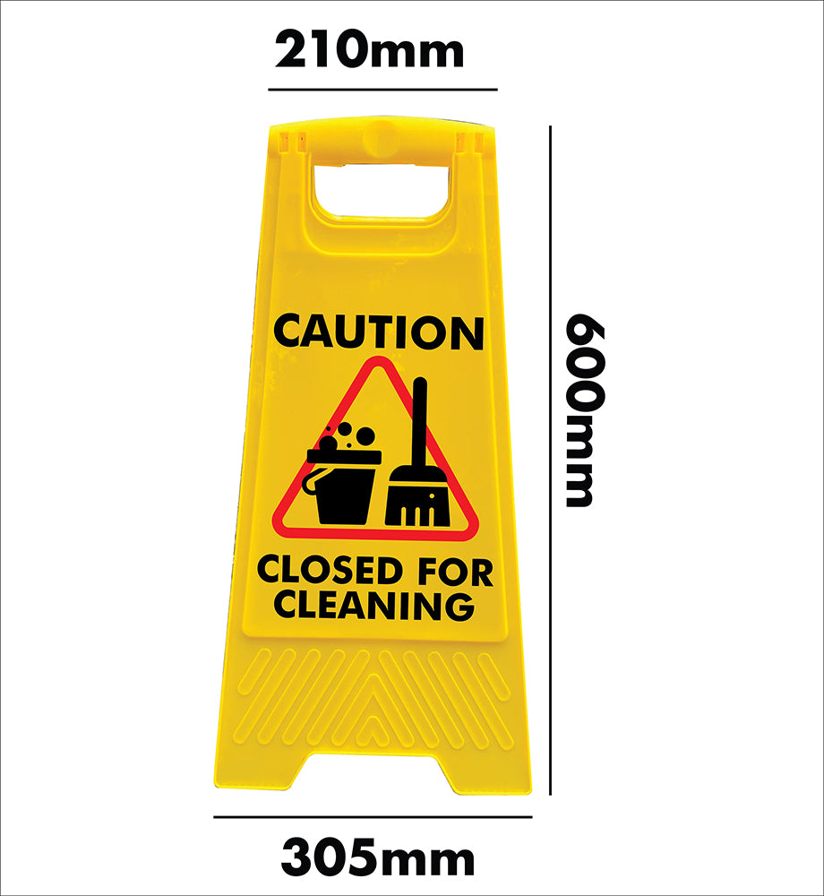 Yellow A-Frame - Caution Closed For Cleaning