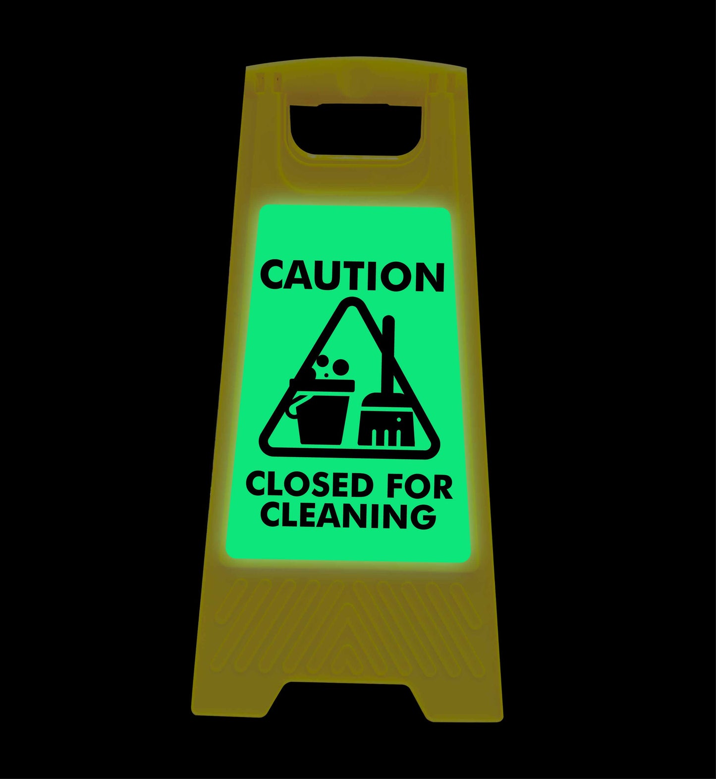 Glow In The Dark - Yellow A-Frame - Caution Closed For Cleaning