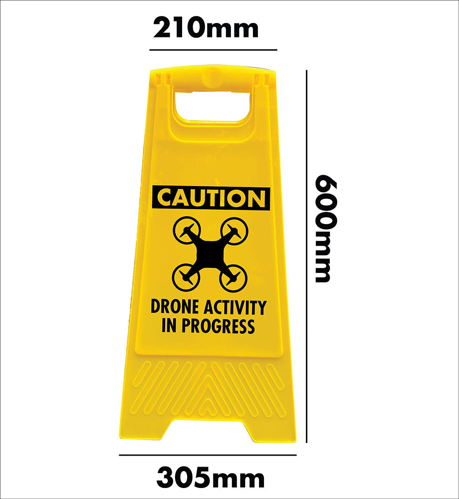Yellow A-Frame - Caution Drone Activity In Progress