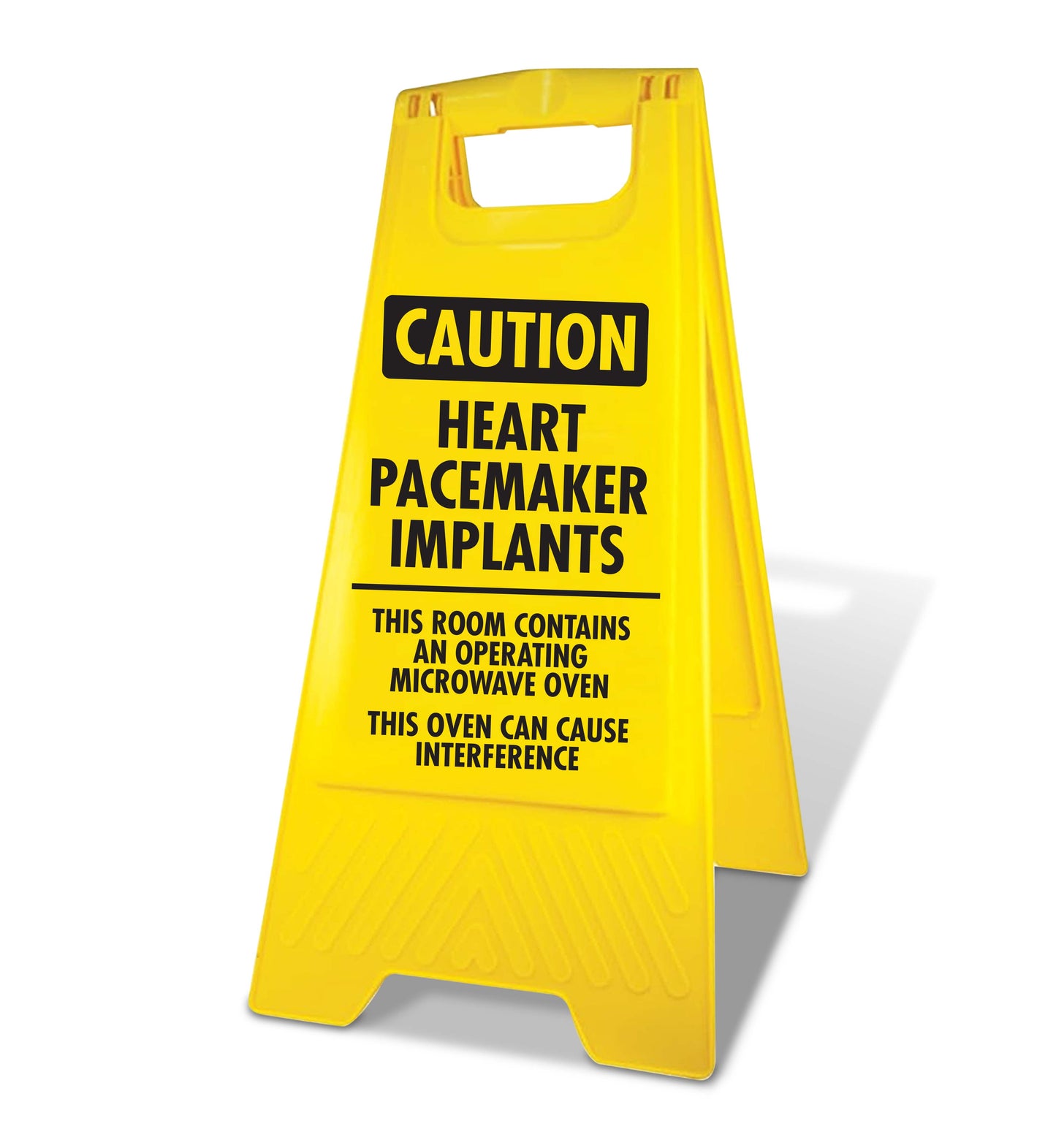 Yellow A-Frame - Caution Heart Pacemaker Implants