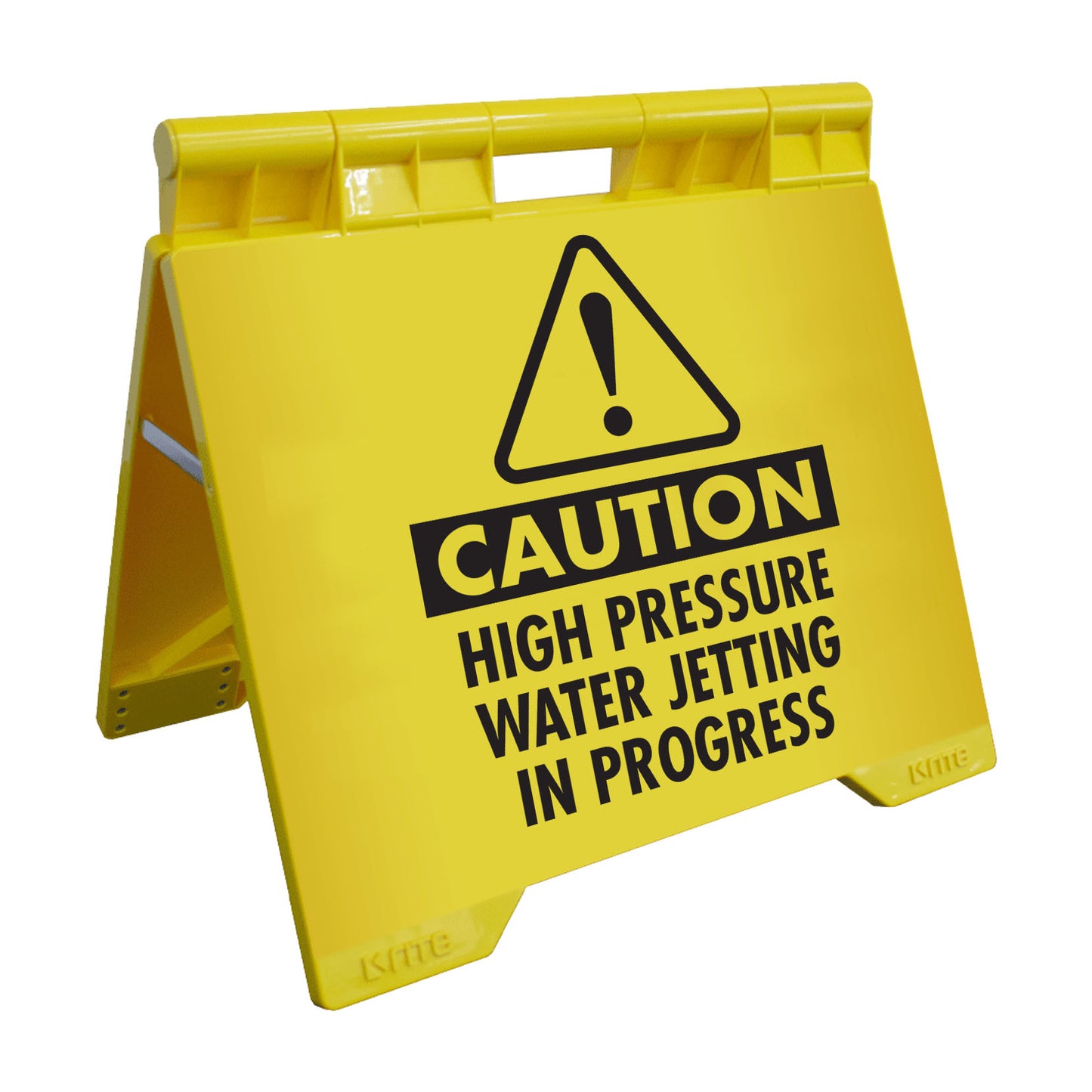 Caution High Pressure Water In Jetting - Evarite A-Frame Sign