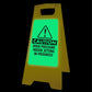 Glow In The Dark - Yellow A-Frame - Caution High Pressure Water Jetting In Progress