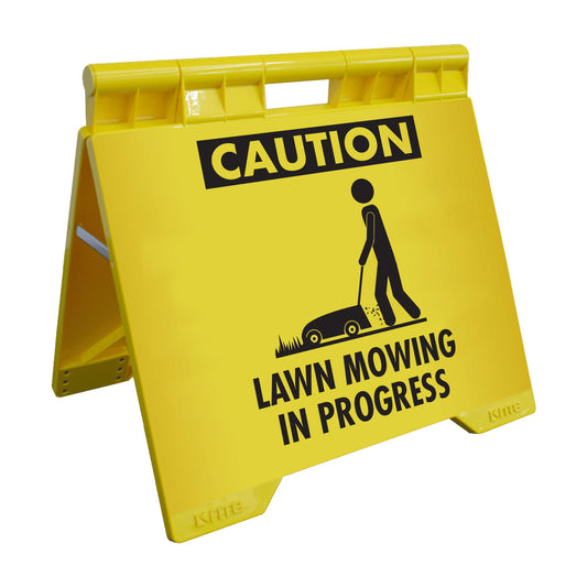 Caution Lawn Mowing In Progress - Evarite A-Frame Sign