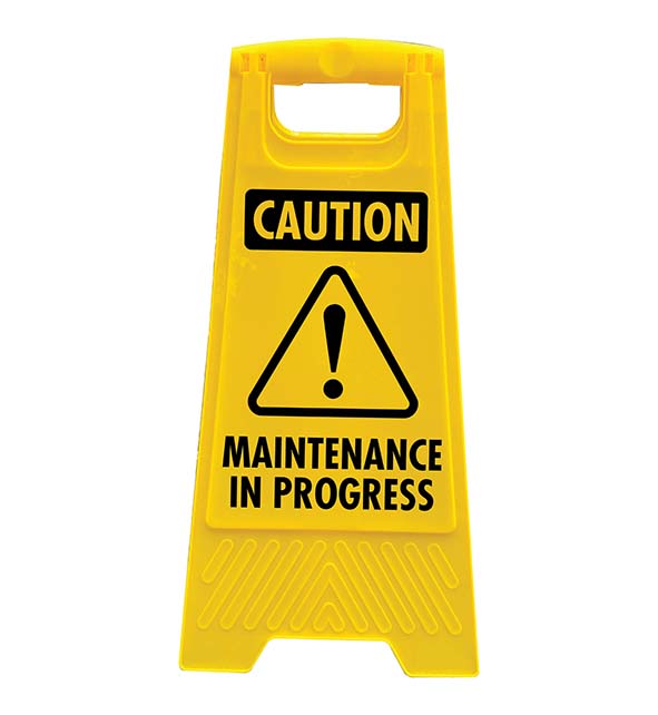 Yellow A-Frame - Caution Maintenance In Progress Symbol – New Signs