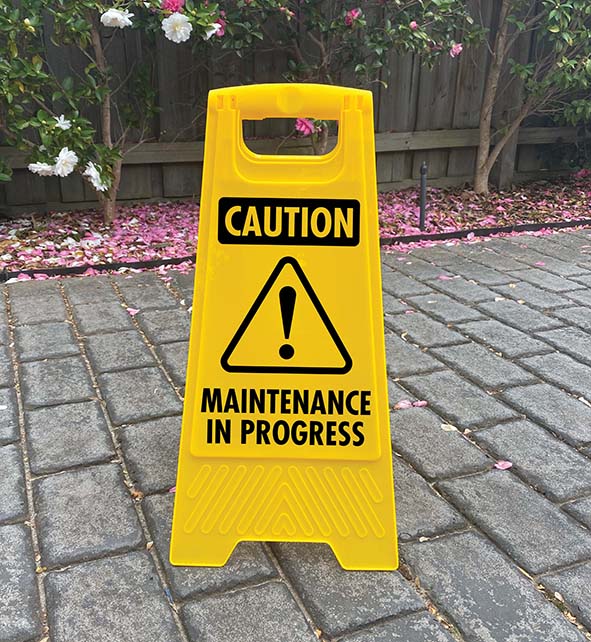 Yellow A-Frame - Caution Maintenance In Progress Symbol – New Signs