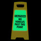 Glow In The Dark - Yellow A-Frame - Caution No Vehicles Past This Point