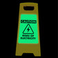 Glow In The Dark - Yellow A-Frame - Caution Risks Of Electricity