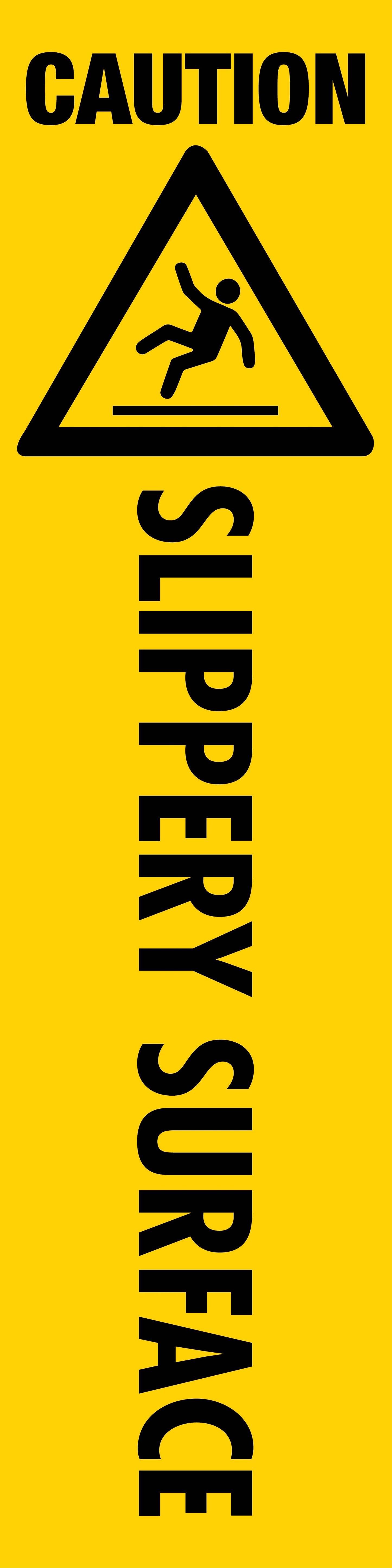 Caution Slippery Surface -  Corflute Bollard Cover