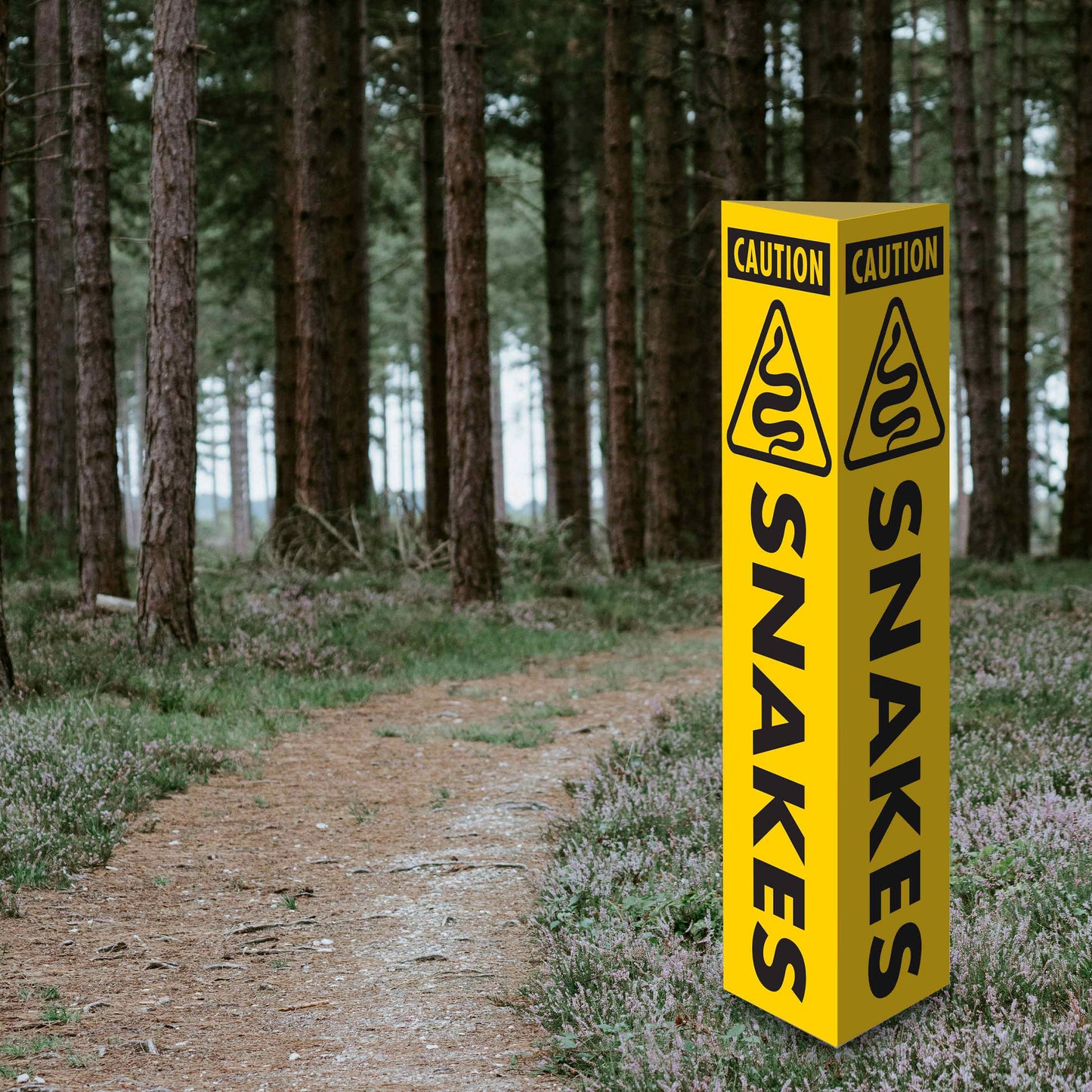 Caution Snakes - Corflute Bollard Cover