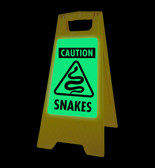 Glow In The Dark - Yellow A-Frame - Caution Snakes