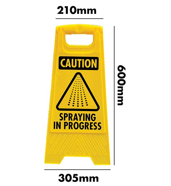 Yellow A-Frame - Caution Spraying In Progress